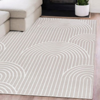 Kusový koberec ELLEN Waves - krémový/bílý