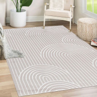 Kusový koberec ELLEN Waves - krémový/bílý