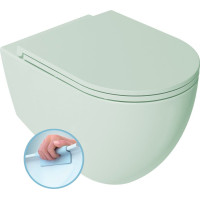Isvea INFINITY závěsná WC mísa, Rimless, 36, 5x53cm, zelená mint 10NF02004-2T