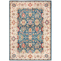 Kusový koberec RIVOLI Ushak - modrý/krémový