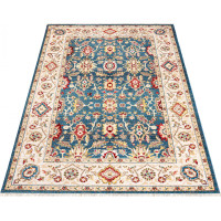 Kusový koberec RIVOLI Ushak - modrý/krémový