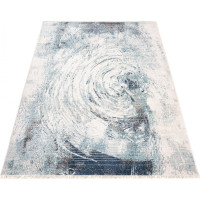 Kusový koberec RIVOLI Swirl - světle béžový/modrý