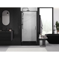 Sprchové dveře MEXEN EXO křídlové 70 cm - čiré - černé - 817-070-000-70-00