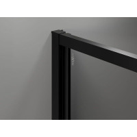 Sprchové dveře MEXEN EXO křídlové 75 cm - čiré - černé - 817-075-000-70-00