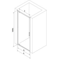 Sprchové dveře MEXEN EXO pivotové 90 cm - čiré - zlaté - 8181-090-000-50-00