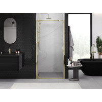 Sprchové dveře MEXEN EXO pivotové 100 cm - čiré - zlaté - 8181-100-000-50-00