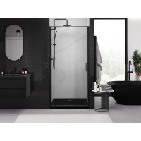 Sprchové dveře MEXEN EXO pivotové 60 cm - čiré - černé - 8181-060-000-70-00