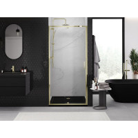 Sprchové dveře MEXEN EXO pivotové - dvoudílné - 115 cm - čiré - zlaté - 819-115-000-50-00