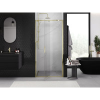 Sprchové dveře MEXEN EXO pivotové - dvoudílné - 90 cm - čiré - zlaté - 819-090-000-50-00