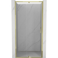 Sprchové dveře MEXEN EXO pivotové - dvoudílné - 115 cm - čiré - zlaté - 819-115-000-50-00