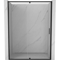 Sprchové dveře MEXEN EXO pivotové - dvoudílné - 140 cm - čiré - černé - 819-140-000-70-00