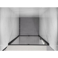Sprchové dveře MEXEN EXO pivotové - dvoudílné - 125 cm - čiré - černé - 819-125-000-70-00