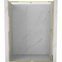 Sprchové dveře MEXEN EXO pivotové - dvoudílné - 145 cm - čiré - zlaté - 819-145-000-50-00