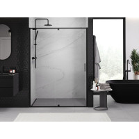 Sprchové dveře MEXEN EXO pivotové - dvoudílné - 160 cm - čiré - černé - 819-160-000-70-00