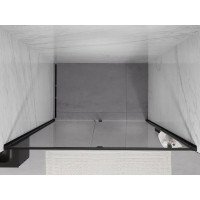 Sprchové dveře MEXEN EXO pivotové - dvoudílné - 135 cm - čiré - černé - 819-135-000-70-00