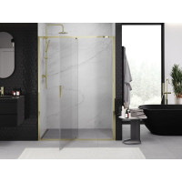 Sprchové dveře MEXEN EXO pivotové - dvoudílné - 130 cm - čiré - zlaté - 819-130-000-50-00