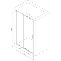 Sprchové dveře MEXEN EXO pivotové - dvoudílné - 100 cm - čiré - černé - 819-100-000-70-00