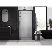 Sprchové dveře MEXEN EXO pivotové 60 cm - čiré - černé - 8181-060-000-70-00
