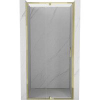 Sprchové dveře MEXEN EXO pivotové - dvoudílné - 125 cm - čiré - zlaté - 819-125-000-50-00