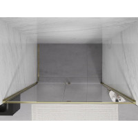 Sprchové dveře MEXEN EXO pivotové - dvoudílné - 130 cm - čiré - zlaté - 819-130-000-50-00
