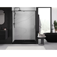 Sprchové dveře MEXEN EXO pivotové - dvoudílné - 140 cm - čiré - černé - 819-140-000-70-00
