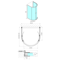 Polysan EASY půlkruhová sprchová zástěna 1000x1000mm EL4715