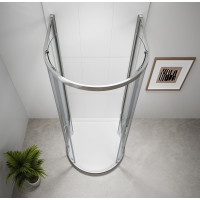 Polysan EASY půlkruhová sprchová zástěna 900x900mm, čiré sklo EL4615