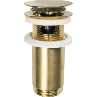 Omp Tea Umyvadlová výpust 5/4“, click-clack, velká zátka, max 80mm, zlato mat 7533.370.5.36