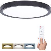 Solight LED osvětlení s dálkovým ovladačem Estela Black, 60W, 4500lm, 50cm, změna chromatičnosti, stmívatelné
