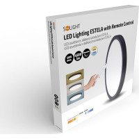 Solight LED osvětlení s dálkovým ovladačem Estela Black, 60W, 4500lm, 50cm, změna chromatičnosti, stmívatelné
