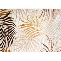 Kusový koberec GOLDEN Palm leaves - krémový/hnědý/zlatý