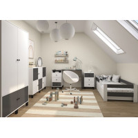 Psací stůl se šuplíkem ELEGANT - bílý/tmavě šedý
