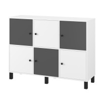 Komoda ELEGANT - bílá/tmavě šedá