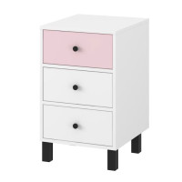 Noční stolek ELEGANT - bílý/růžový
