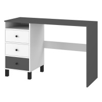 Psací stůl ELEGANT - bílý/tmavě šedý