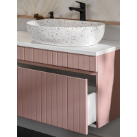 Koupelnová závěsná skříňka pod umyvadlo ICON - rose - 100 cm