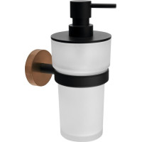 Sapho LARISSA dávkovač mýdla 250ml, mléčné sklo, černá/měď mat WS019BC
