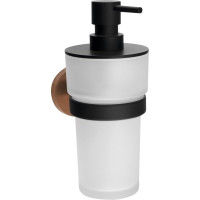 Sapho LARISSA dávkovač mýdla 250ml, mléčné sklo, černá/měď mat WS019BC