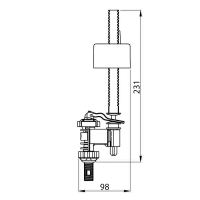 Aqualine Napouštěcí ventil, spodní 3/8" NNSP200