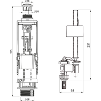 Sapho Splachovací souprava s DUAL tlačítkem, spodní napouštění 1/2", chrom SSUV25