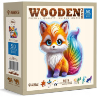 WOODEN CITY Dřevěné puzzle Roztomilá liška 50 dílků