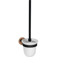 Sapho LARISSA WC štětka závěsná, mléčné sklo, černá/měď mat WS008BC