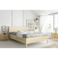 Postel z masivu borovice s úložným prostorem CONTINENTAL - 200x180 cm - bez povrchových úprav