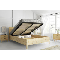 Postel z masivu borovice s úložným prostorem CONTINENTAL - 200x140 cm - bez povrchových úprav