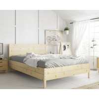 Postel z masivu borovice s úložným prostorem CONTINENTAL - 200x180 cm - bez povrchových úprav