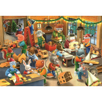 RAVENSBURGER Puzzle Vánoční kouzlo v továrně na hračky 2x12 dílků