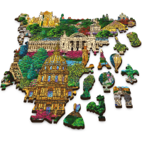 TREFL Dřevěné puzzle Slavná francouzská místa 1000 dílků