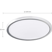 Solight LED osvětlení Acate s ochranou proti vlhkosti, IP54, 18W, 1620lm, 3CCT, 22cm, stříbrná