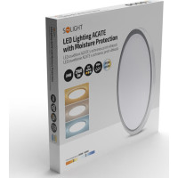 Solight LED osvětlení Acate s ochranou proti vlhkosti, IP54, 24W, 2160lm, 3CCT, 30cm, stříbrná