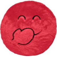 Dekorační kulatý polštář SUPER SMILE 45 cm - tmavě růžový